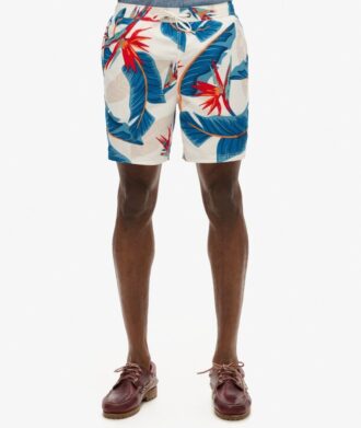 17-inch swim short with recycled Hawaiian print