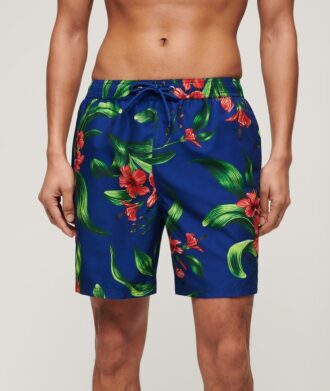 17-inch swim short with recycled Hawaiian print