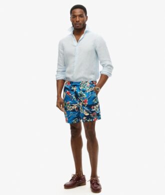 17-inch swim short with recycled Hawaiian print