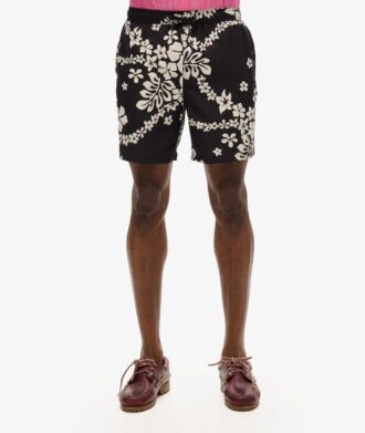 17-inch swim short with recycled Hawaiian print