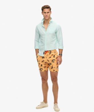 17-inch swim short with recycled Hawaiian print
