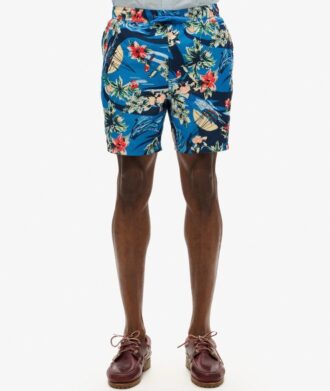 17-inch swim short with recycled Hawaiian print