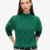 Aran-polo met kabelpatroon