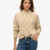 Aran-polo met kabelpatroon