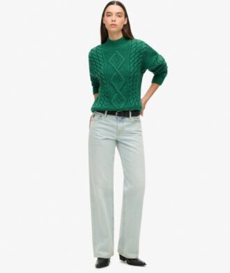 Aran-polo met kabelpatroon