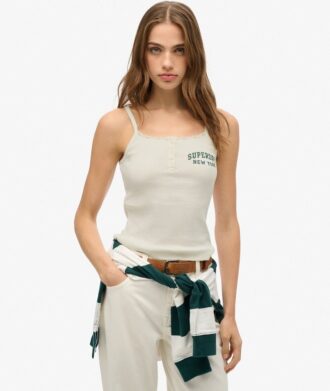 Athletic Essentials Cami-top met print en knoopsluiting