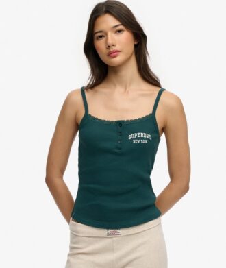 Athletic Essentials geborduurde cami-top met knoopjes