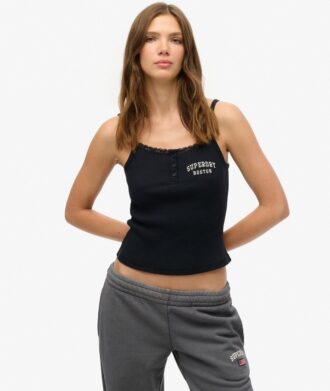 Athletic Essentials geborduurde cami-top met knoopjes