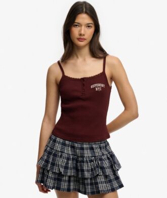 Athletic Essentials geborduurde cami-top met knoopjes