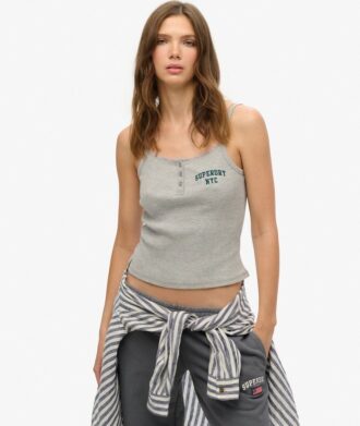Athletic Essentials geborduurde cami-top met knoopjes