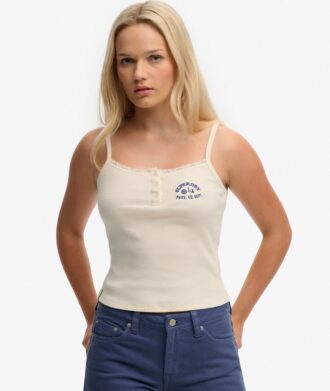 Athletic Essentials geborduurde cami-top met knoopjes