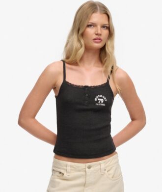 Athletic Essentials geborduurde cami-top met knoopjes
