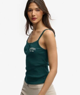 Athletic Essentials geborduurde cami-top met knoopjes