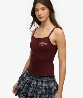 Athletic Essentials geborduurde cami-top met knoopjes