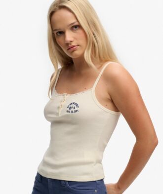 Athletic Essentials geborduurde cami-top met knoopjes