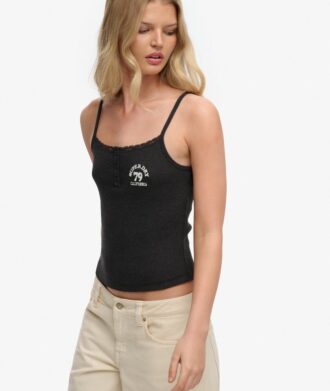 Athletic Essentials geborduurde cami-top met knoopjes