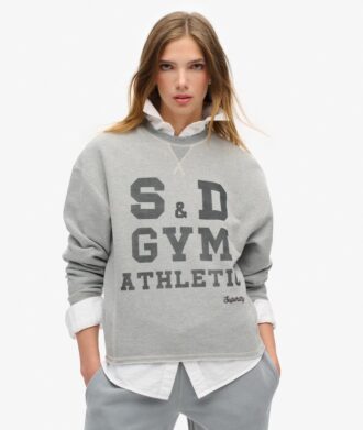 Athletic Essentials Loszittend kort sweatshirt met ronde hals