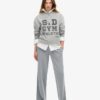 Athletic Essentials Loszittend kort sweatshirt met ronde hals
