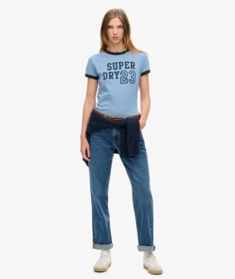 Athletic Essentials Ringer T-shirt met getailleerde pasvorm
