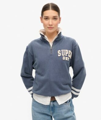 Athletic Essentials Sweatshirt met halve rits en applicatie