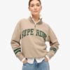 Athletic Essentials Sweatshirt met halve rits en applicatie
