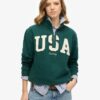 Athletic Essentials Sweatshirt met halve rits en applicatie