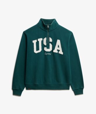 Athletic Essentials Sweatshirt met halve rits en applicatie
