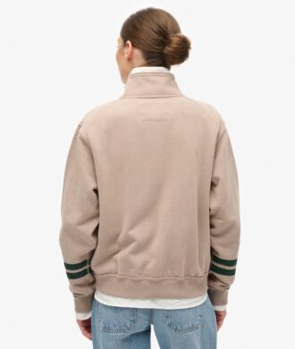 Athletic Essentials Sweatshirt met halve rits en applicatie