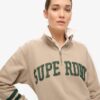 Athletic Essentials Sweatshirt met halve rits en applicatie