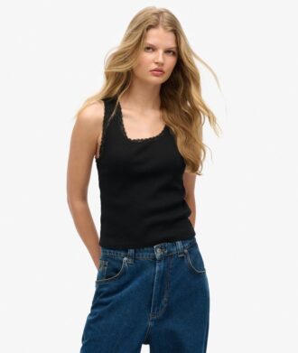 Athletic Essentials Vintage vest met kanten rand