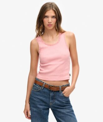 Athletic Essentials Vintage vest met kanten rand