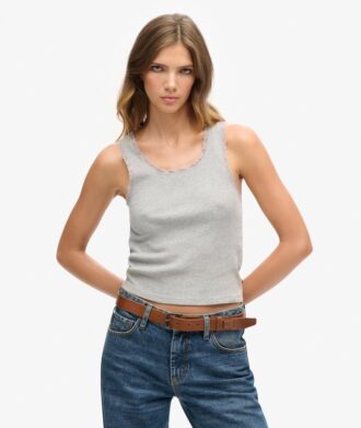 Athletic Essentials Vintage vest met kanten rand