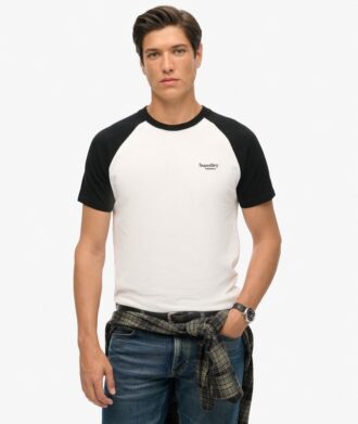 Baseball-T-shirt met Essential-logo van Organic Cotton