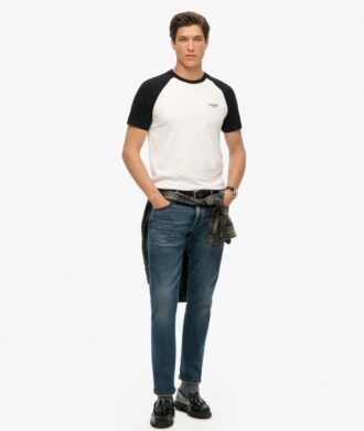 Baseball-T-shirt met Essential-logo van Organic Cotton
