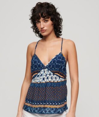 Bedrukte geweven cami-top