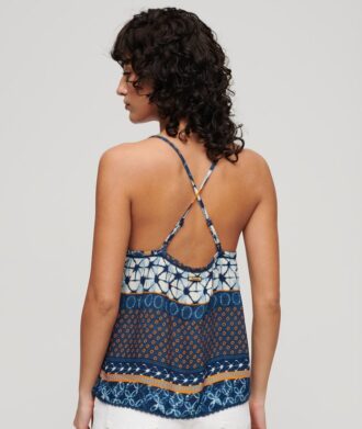 Bedrukte geweven cami-top