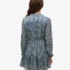 Bedrukte metallic mini-jurk met lange mouwen