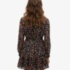 Bedrukte metallic mini-jurk met lange mouwen