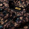 Bedrukte metallic mini-jurk met lange mouwen