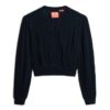 Blouse met lange mouwen, kanten rand en smockwerk