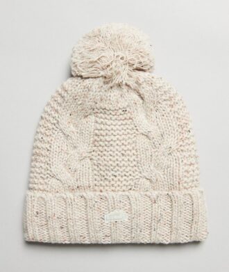 Bobble-mutsen met kabelpatroon