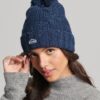 Bobble-mutsen met kabelpatroon