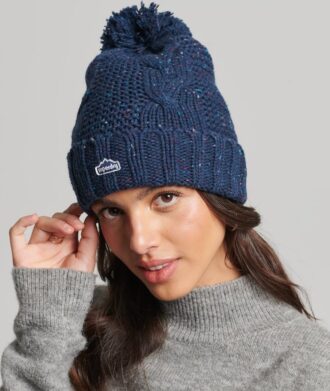 Bobble-mutsen met kabelpatroon