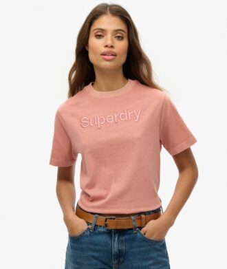Boxy, losvallend T-shirt met geborduurd Core-logo