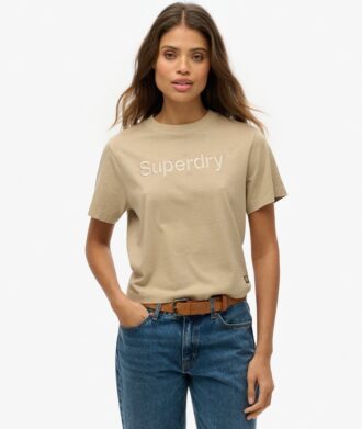 Boxy, losvallend T-shirt met geborduurd Core-logo