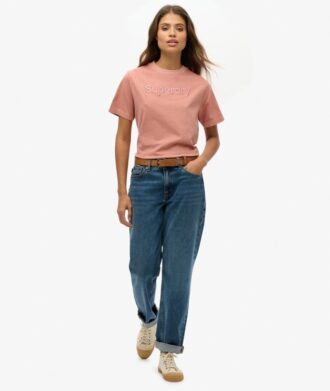 Boxy, losvallend T-shirt met geborduurd Core-logo