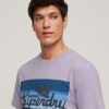 Cali T-shirt met gestreept logo