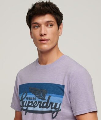 Cali T-shirt met gestreept logo