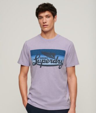 Cali T-shirt met gestreept logo