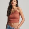 Cami-top met geribde kanten rand